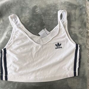 Adidas White Tank with Black Accents